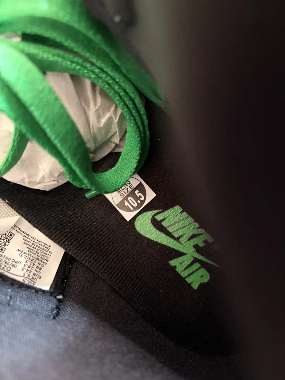 Nike Air Jordan 1 Retro High OG Lucky Green Men’s 10.5 DZ5485-031 Black White